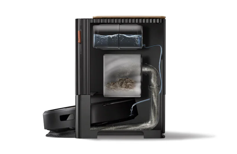 Clean Base 2 trong 1 với tính năng đổ rác và tự cấp nước.