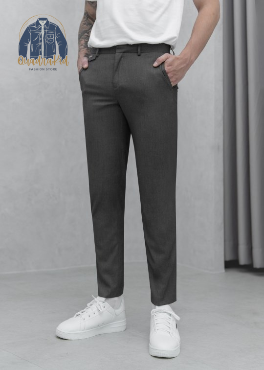 Quần Tây Co Giãn Cấp Độ 1 Trơn Dáng Vừa Đơn Giản Gu Tối Giản M3
