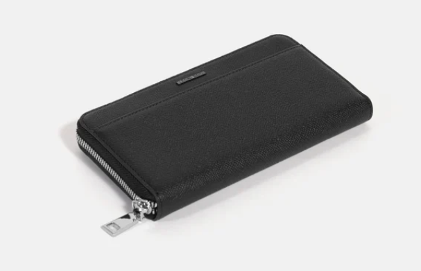 Devon-Loop-Zipper-Long-Wallet-Black