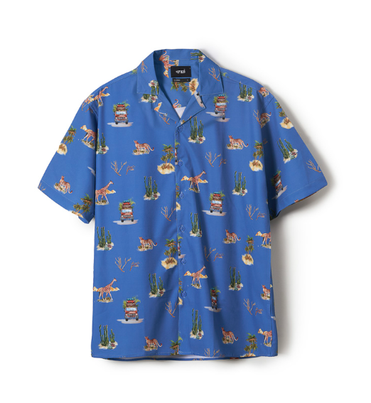 LOOSE SUMMER PATTERN Shirt -BLUE