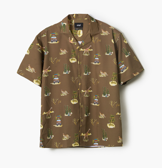 LOOSE SUMMER PATTERN Shirt - BROWN