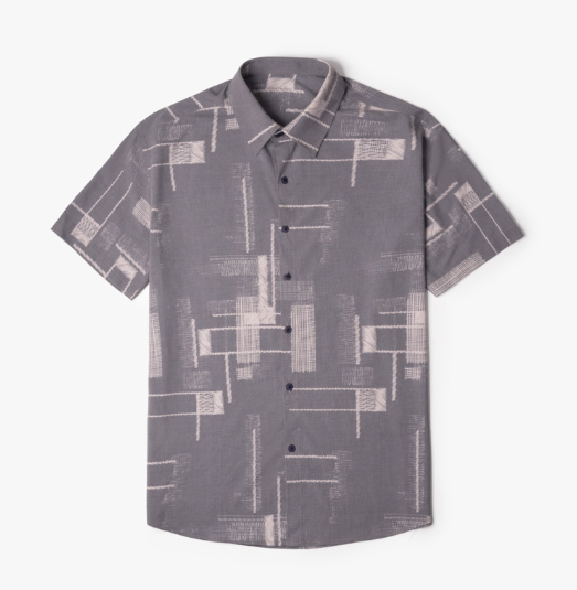 REGULAR ABSTRACT Shirt - DARK GRAY