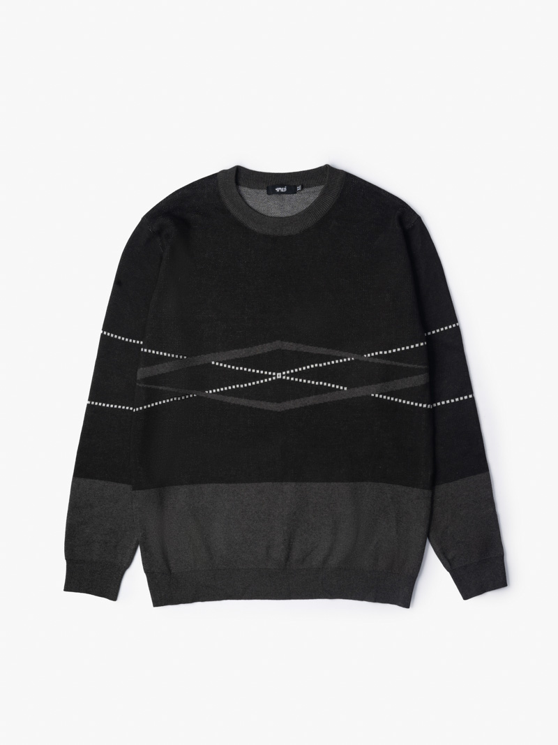 REGULAR Knitted Sweater - BLACK