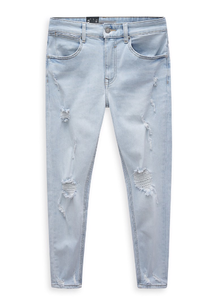Skinny-Torn-Knee-Light-Blue-Jeans