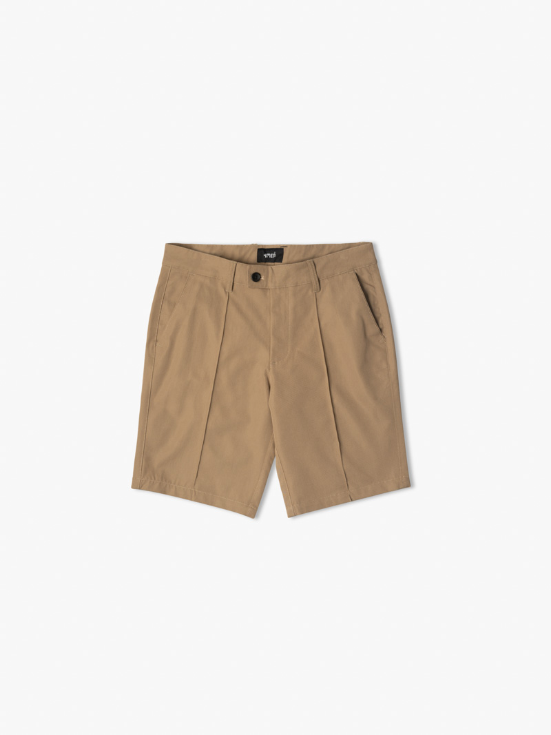 Square-Waist-SLIMFIT-SHORT-Pants-Brown