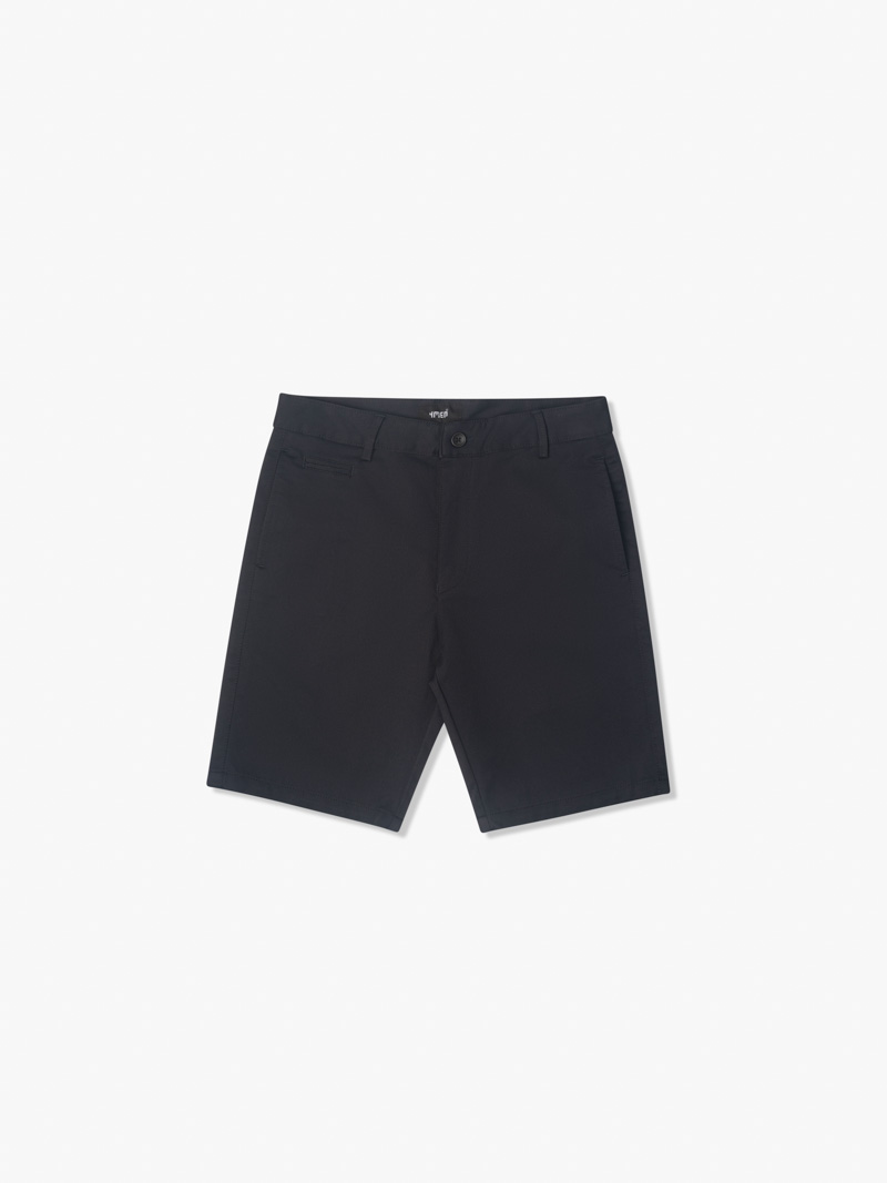 TRIPLE X FORM REGULAR Embroidered KAKI SHORT Pants - BLACK