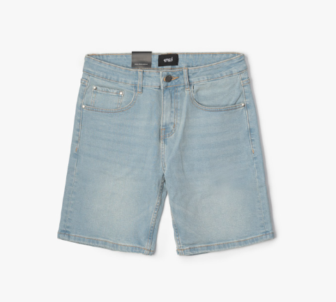 WAVE FORM REGULAR Embroidered JEANS SHORT Pants - BLUE