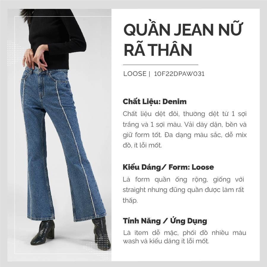QUẦN JEAN NỮ RÃ THÂN