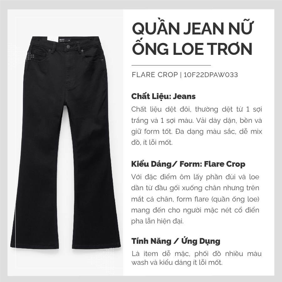 QUẦN JEAN NỮ ỐNG LOE TRƠN 