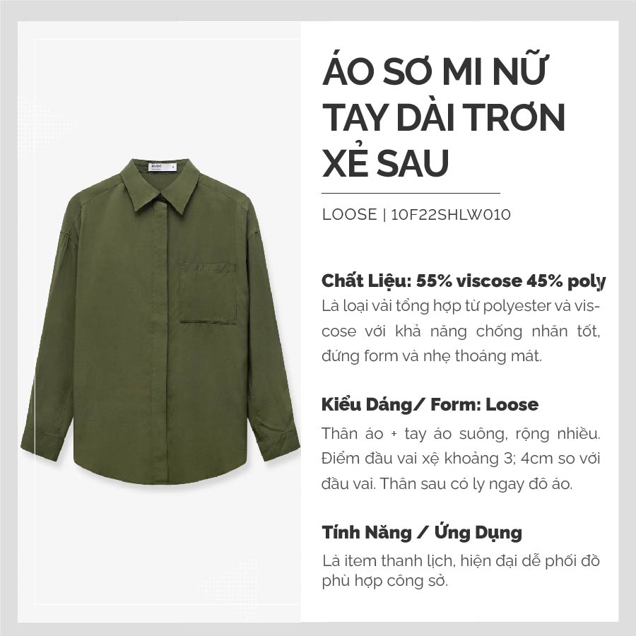 áo sơ mi nữ xẻ sau