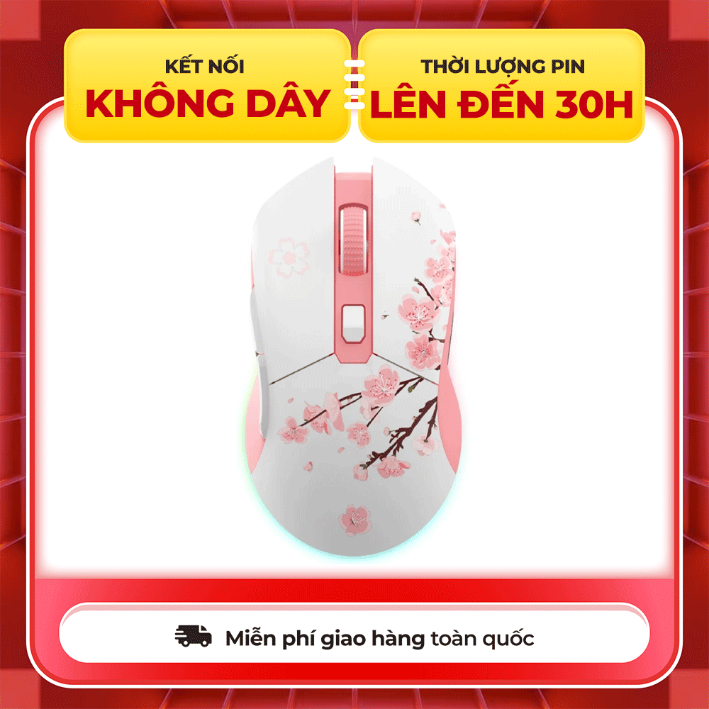Chuột DareU EM901X RGB Superlight Wireless Pink