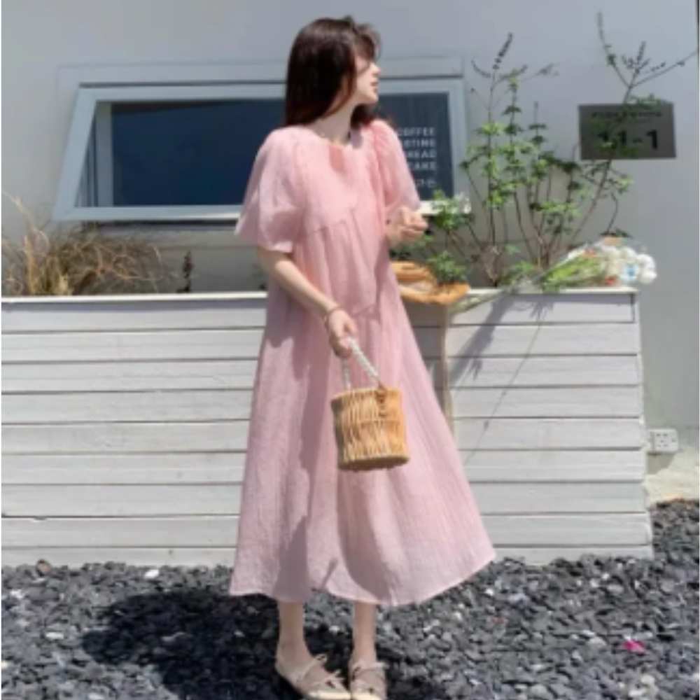 Váy suông dáng dài nơ lưng