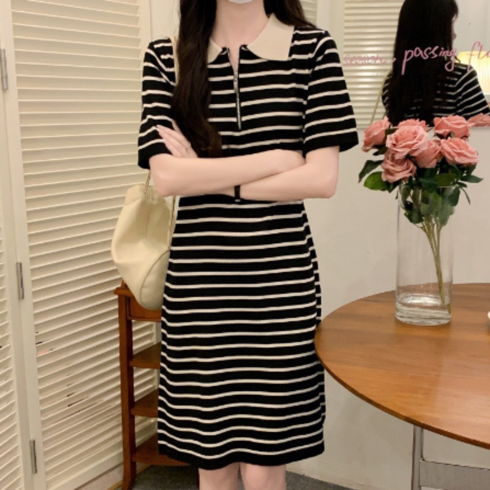 váy suông đen sọc