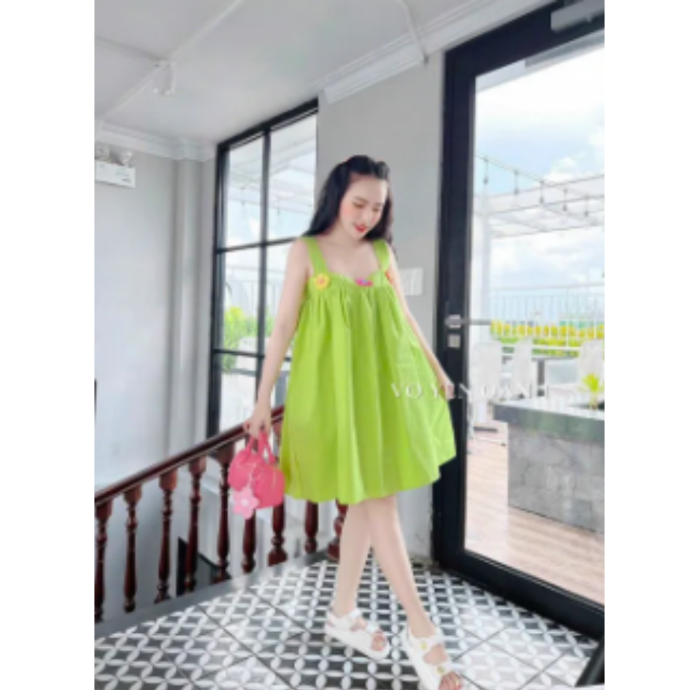 Váy nữ dáng xòe babydoll hai dây xinh xắn