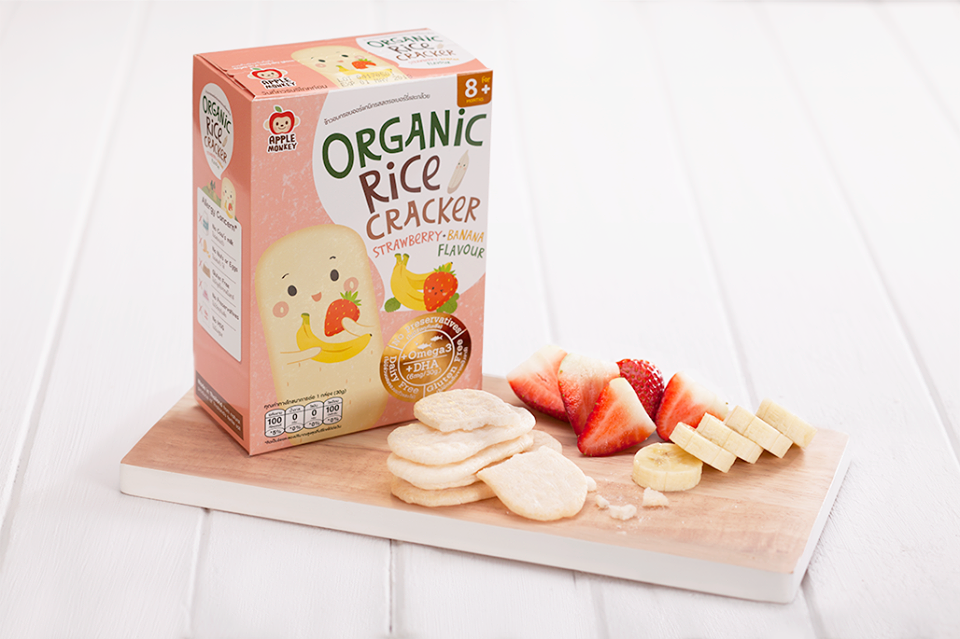 Bánh gạo dâu chuối dha & omega 3